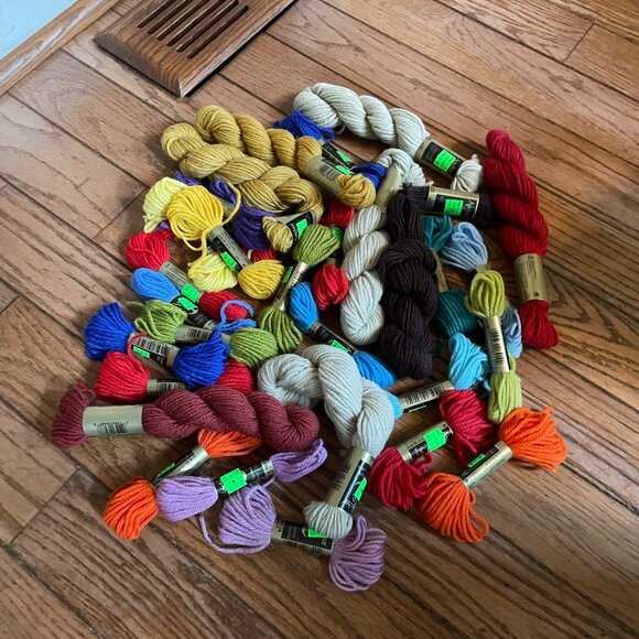 Vintage Large Lot 31 Needlepoint Tapestry Yarns - Various Brands & Colors